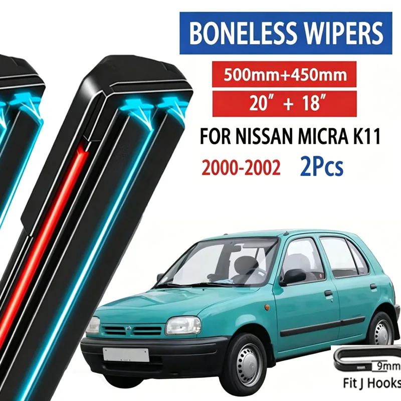 2pcs For Nissan Micra K11 2000 2001 2002 Car Front Wiper Soft Rubber Boneless Wiper HD Quiet Automotive Wiper 20"+18"
2pcs For Nissan Micra K11 2000 2001 2002 Car Front Wiper Soft Rubber Boneless Wiper HD Quiet Automotive Wiper 20"+18"