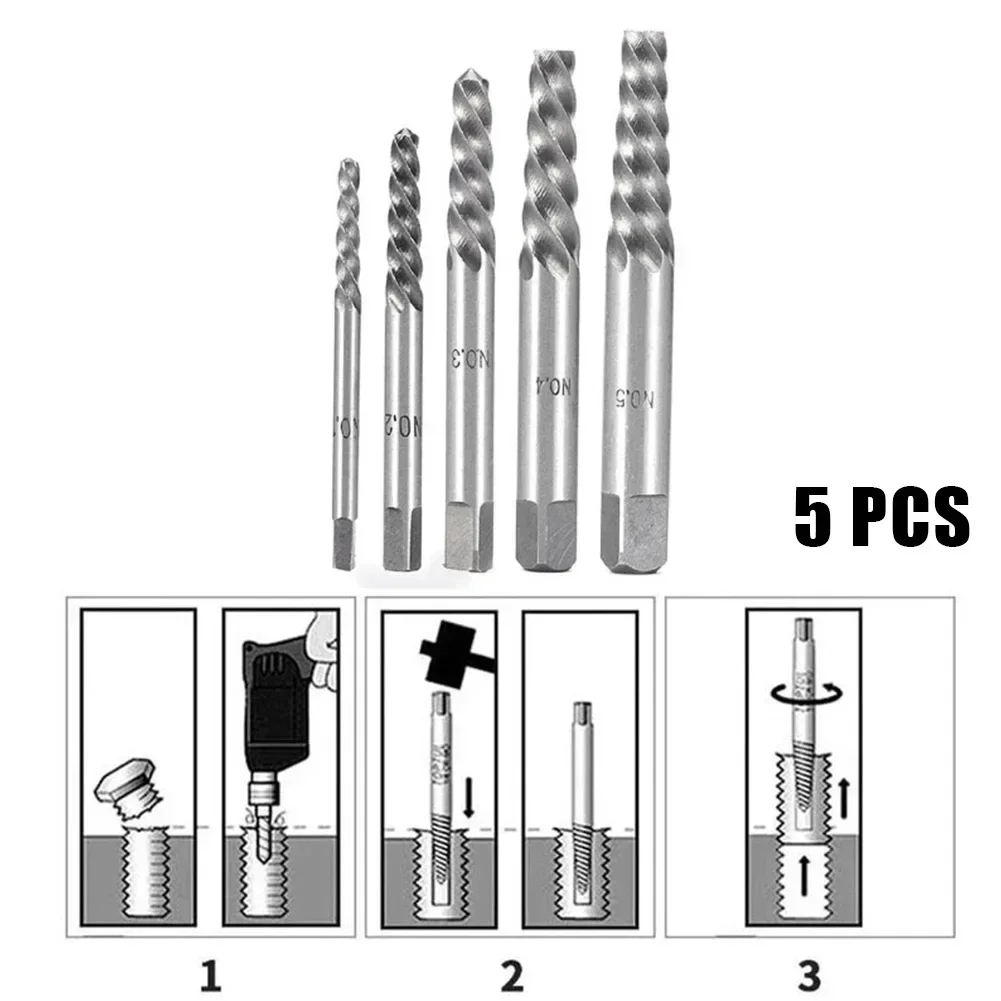 5Pcs Screw Extractors Drill Bit Set Broken Damaged Broken Bolt Remover Extractor Tools Steel Stripped Broken Screw Bolt Remover
5Pcs Screw Extractors Drill Bit Set Broken Damaged Broken Bolt Remover Extractor Tools Steel Stripped Broken Screw Bolt Remover