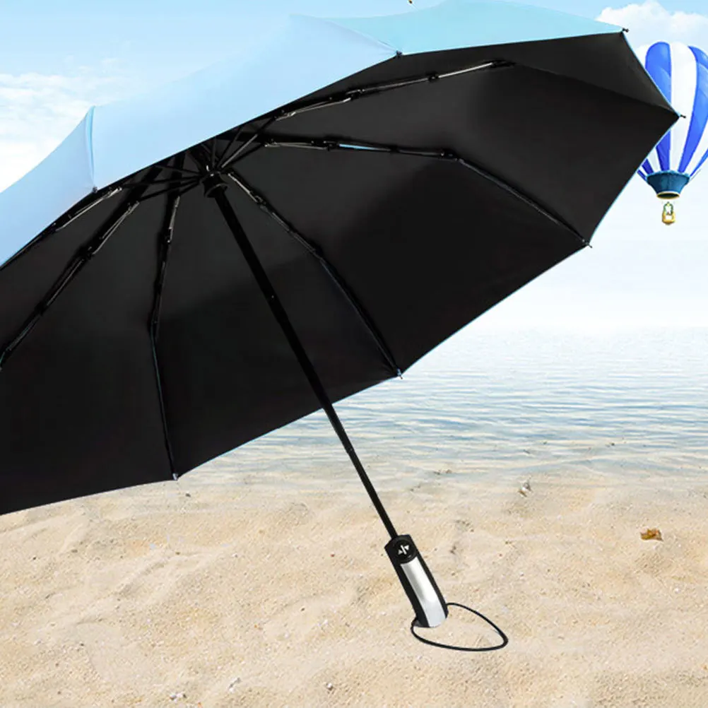 Fully Automatic Uv Protection Umbrella Skyblue Ten Bone Three Folds Unisex Sunproof Lightweight Portable Durable Impact Cloth
Fully Automatic Uv Protection Umbrella Skyblue Ten Bone Three Folds Unisex Sunproof Lightweight Portable Durable Impact Cloth