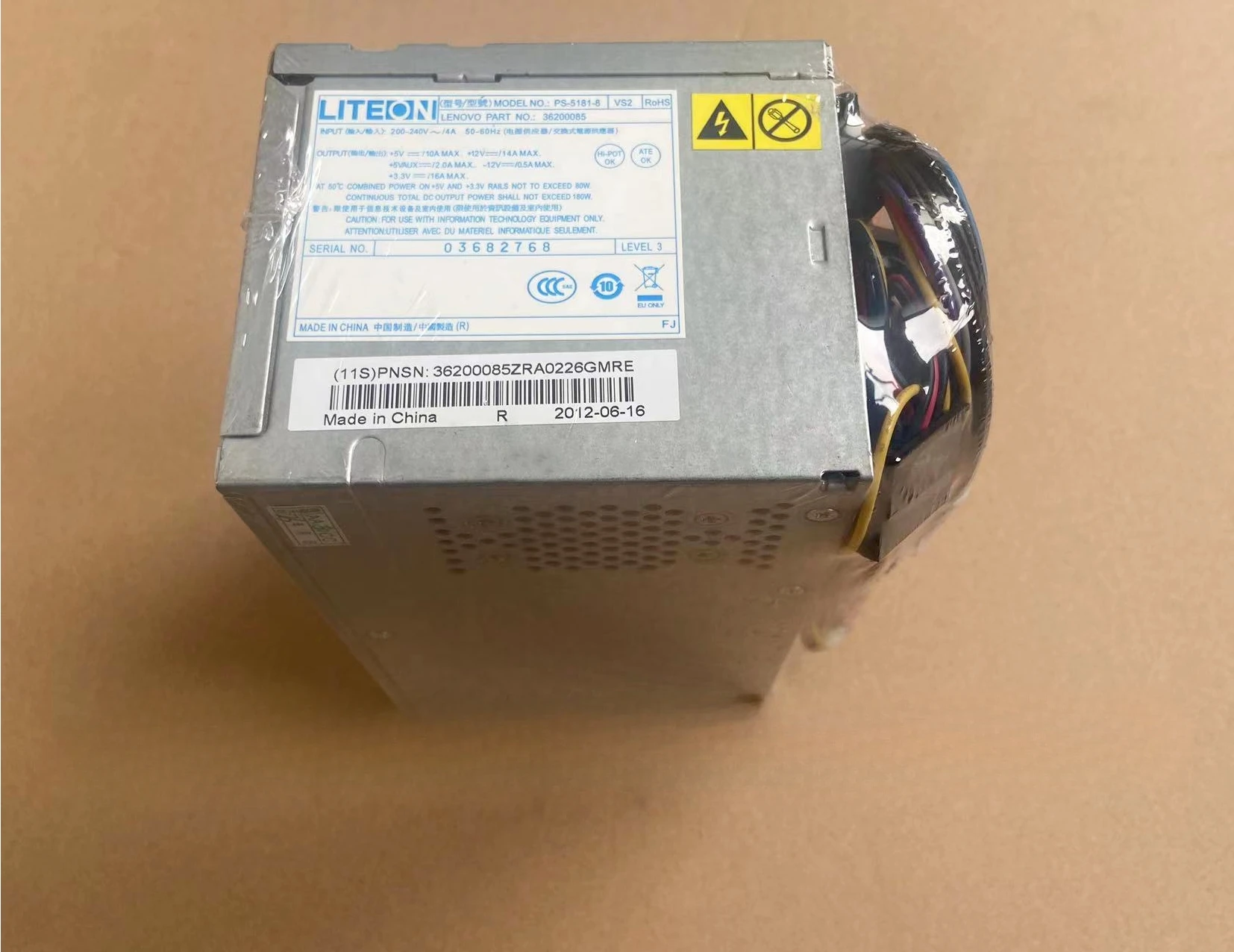 For Lenovo LITEON PS-5181-8 VS2 180W Half Power Supply 36200085 03682768
For Lenovo LITEON PS-5181-8 VS2 180W Half Power Supply 36200085 03682768