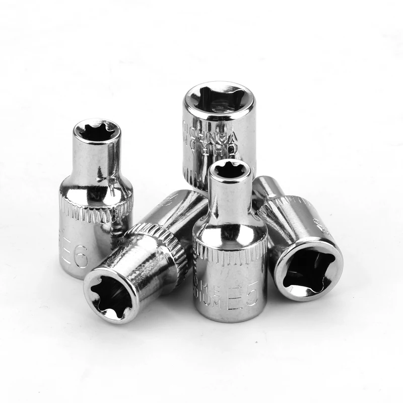 5pcs 1/4" drive E4 E5 E6 E7 E8 e type torx star bit socket set hand repair tools
5pcs 1/4" drive E4 E5 E6 E7 E8 e type torx star bit socket set hand repair tools