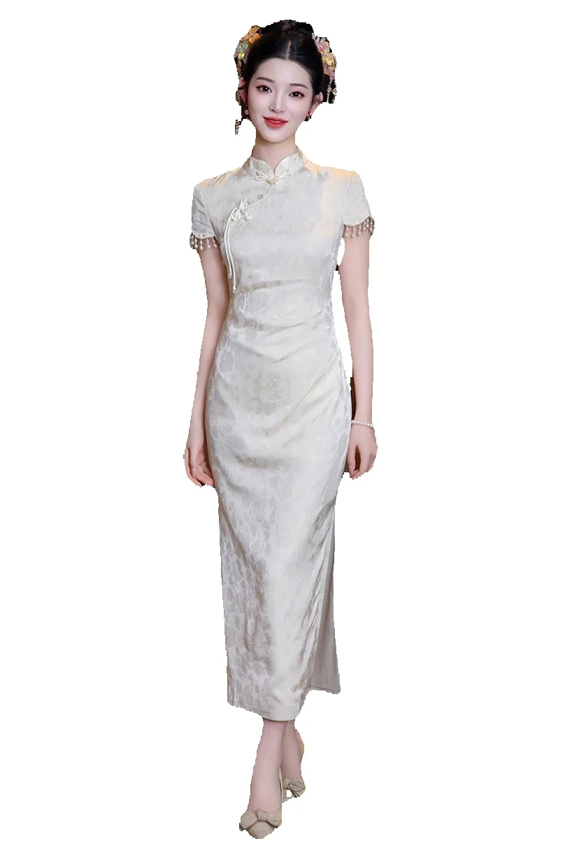 Chinese Trend Daily White Cheongsam 2026 New Summer Women's Casual Short Dress Engagement Parties Garment in OrientTown CT058
Chinese Trend Daily White Cheongsam 2026 New Summer Women's Casual Short Dress Engagement Parties Garment in OrientTown CT058