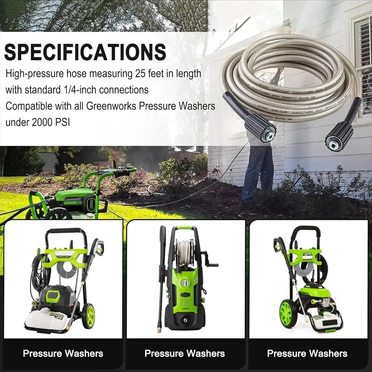 Шланг высокого давления для мойки высокого давления на 25 футов, замена для Greenworks 5200402, для мойки высокого давления Greenworks,
Шланг высокого давления для мойки высокого давления на 25 футов, замена для Greenworks 5200402, для мойки высокого давления Greenworks,