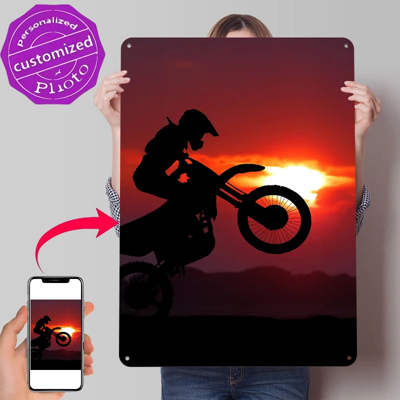 Motocross Rider Silhouette At Sunset Printed Poster Customized Wall Art Retro Vintage Metal Tin Signs for Man Cave House Decor
Motocross Rider Silhouette At Sunset Printed Poster Customized Wall Art Retro Vintage Metal Tin Signs for Man Cave House Decor