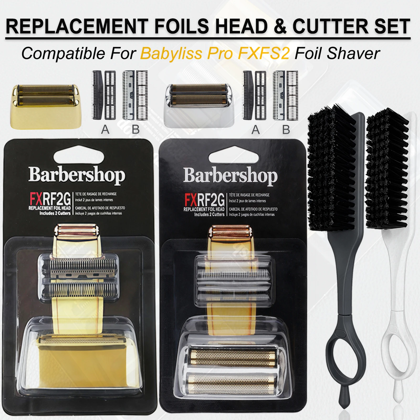 FXRF2 Professional Barber Shaver Double Replacement Foil And Blade Set With Fade Brush For Babyliss Cordless Foil Shavers FXFS2
FXRF2 Professional Barber Shaver Double Replacement Foil And Blade Set With Fade Brush For Babyliss Cordless Foil Shavers FXFS2