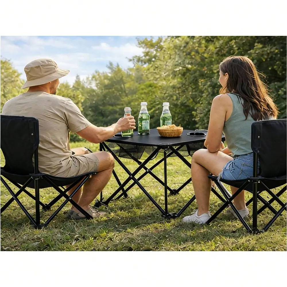 Outdoor Folding Table And Chair Set Is Portable And Suitable For Outdoor Activities, Picnics, Beaches, Parties, And Outdoor Cam
Outdoor Folding Table And Chair Set Is Portable And Suitable For Outdoor Activities, Picnics, Beaches, Parties, And Outdoor Cam