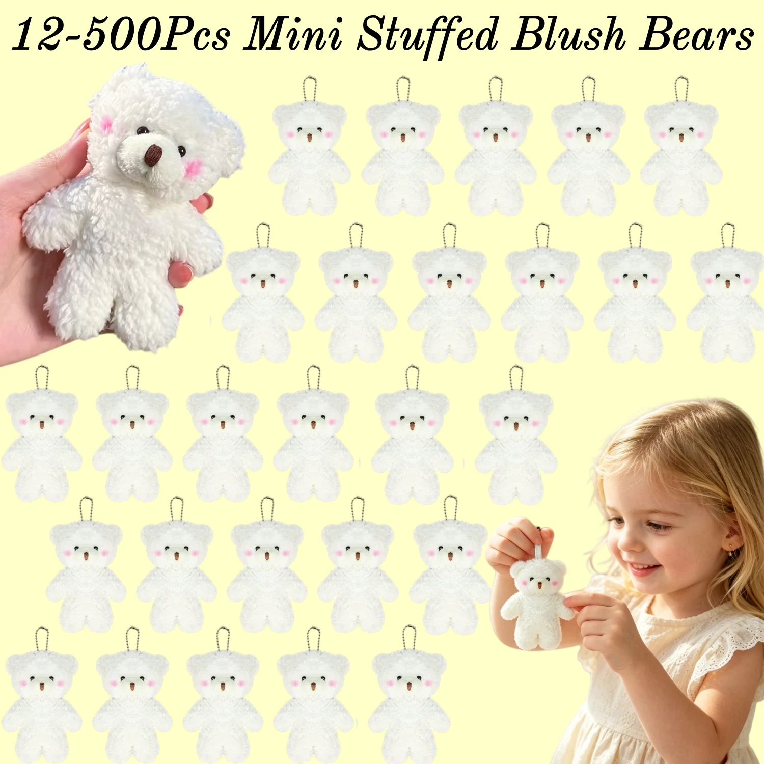12-500Pcs Mini White Teddy Bears, 4.7 inch Tiny Soft Stuffed Teddy Bear, Mini Plush Bears Bulk for Birthday Table Decor
12-500Pcs Mini White Teddy Bears, 4.7 inch Tiny Soft Stuffed Teddy Bear, Mini Plush Bears Bulk for Birthday Table Decor