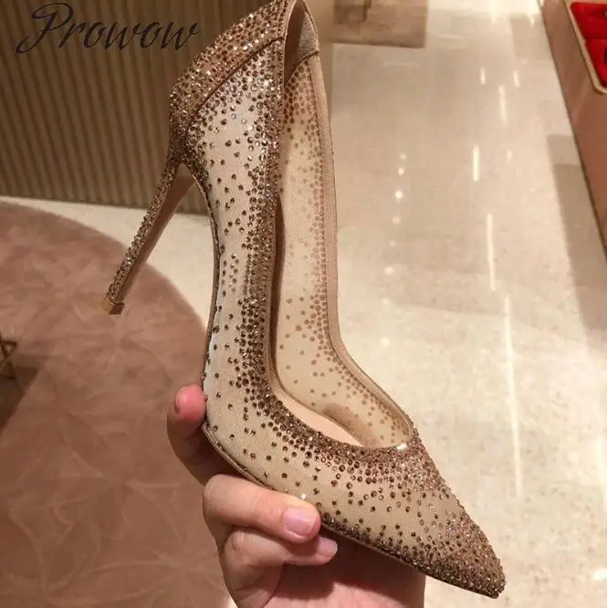 Mesh Rhinestone Patchwork High Heel Shoes Champagne Glittering Heels Pumps Bling Wedding Bride summer sandals woman
Mesh Rhinestone Patchwork High Heel Shoes Champagne Glittering Heels Pumps Bling Wedding Bride summer sandals woman