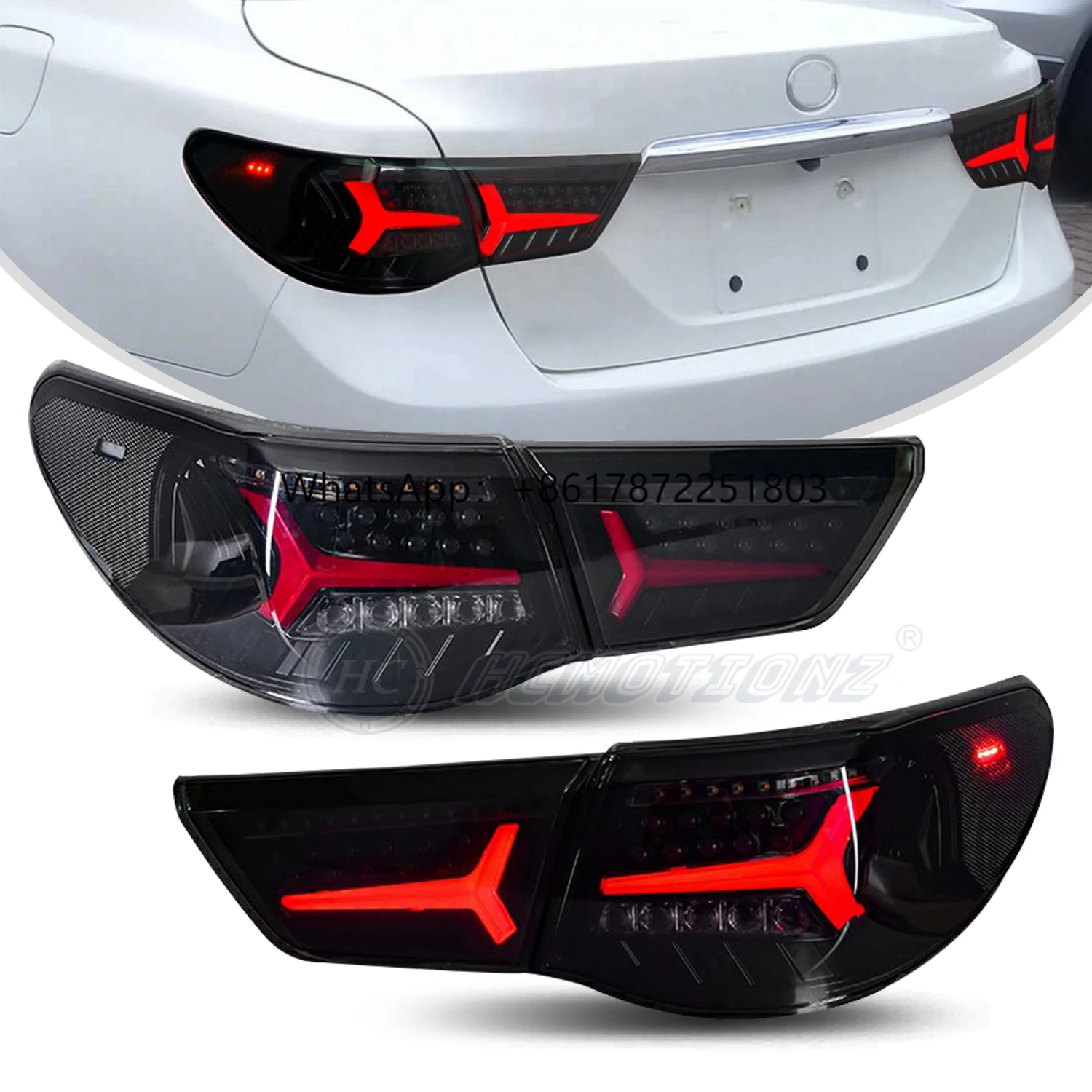 HCMOTIONZ Car Accessories Back Rear Lamps 2009-2012 Assembly Start up Animation DRL LED Tail Lights for Mark X /Reiz
HCMOTIONZ Car Accessories Back Rear Lamps 2009-2012 Assembly Start up Animation DRL LED Tail Lights for Mark X /Reiz