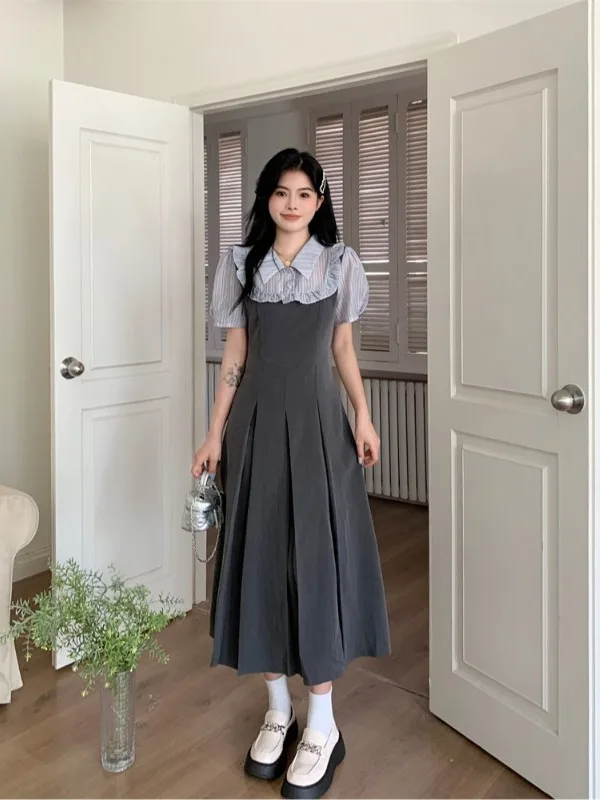 plus Size Shirt Dress Pleated High Waist Slimming Design Summer New Style Korean Style A-Line Skirt Short Sleeve Long Dress
plus Size Shirt Dress Pleated High Waist Slimming Design Summer New Style Korean Style A-Line Skirt Short Sleeve Long Dress