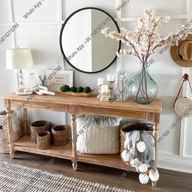 American solid wood designer retro and old wall decoration table, entrance entrance table can be customized
American solid wood designer retro and old wall decoration table, entrance entrance table can be customized
