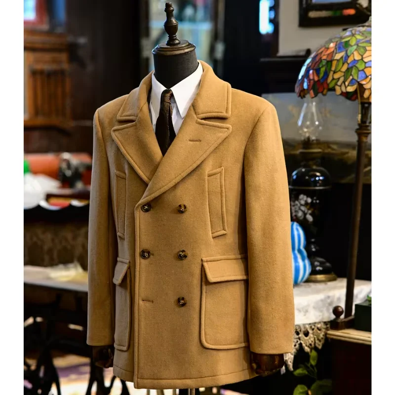 Autumn/Winter Gentleman Classic Retro Pea Coat Navy Double Breasted Thick Medium to Long Coat Coat Multi Pocket Jacket
Autumn/Winter Gentleman Classic Retro Pea Coat Navy Double Breasted Thick Medium to Long Coat Coat Multi Pocket Jacket