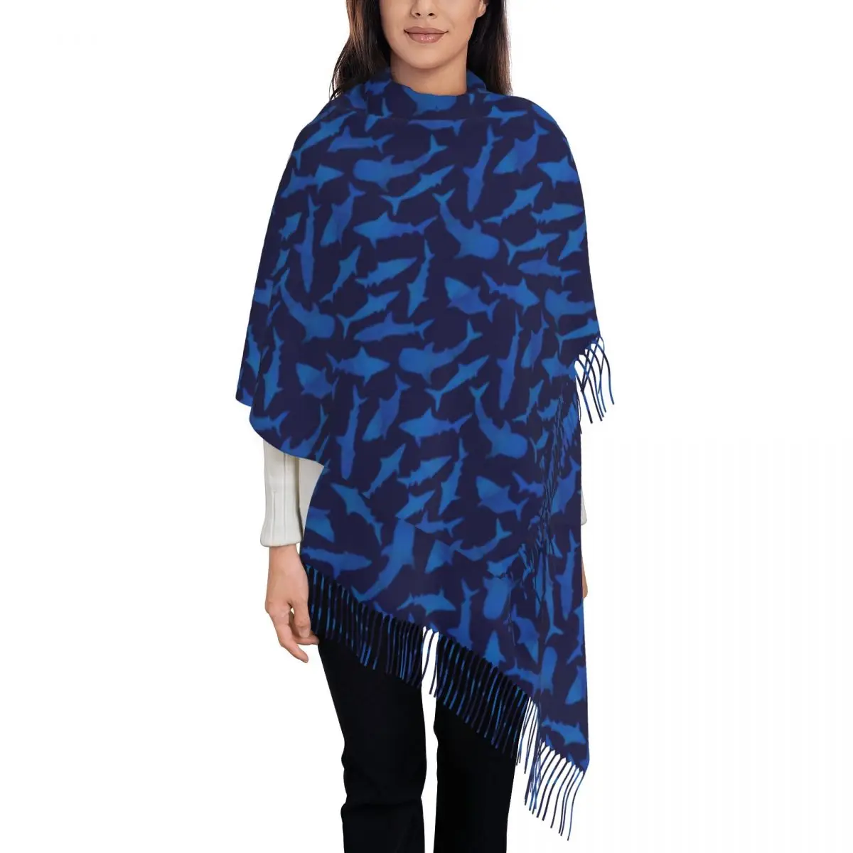 Whale Shark Scarf Women Cartoon Animal Print Large Scarves with Tassel Autumn Casual Shawl Wraps Outdoor Custom Bufanda Mujer
Whale Shark Scarf Women Cartoon Animal Print Large Scarves with Tassel Autumn Casual Shawl Wraps Outdoor Custom Bufanda Mujer