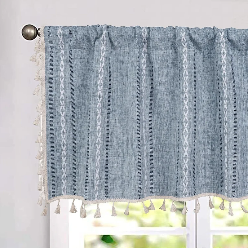 Boho Kitchen Curtains French Striped Farmhouse Vintage & Chic Cottage Tassel Short Cafe Curtains for Small Window Bathroom Decor
Boho Kitchen Curtains French Striped Farmhouse Vintage & Chic Cottage Tassel Short Cafe Curtains for Small Window Bathroom Decor