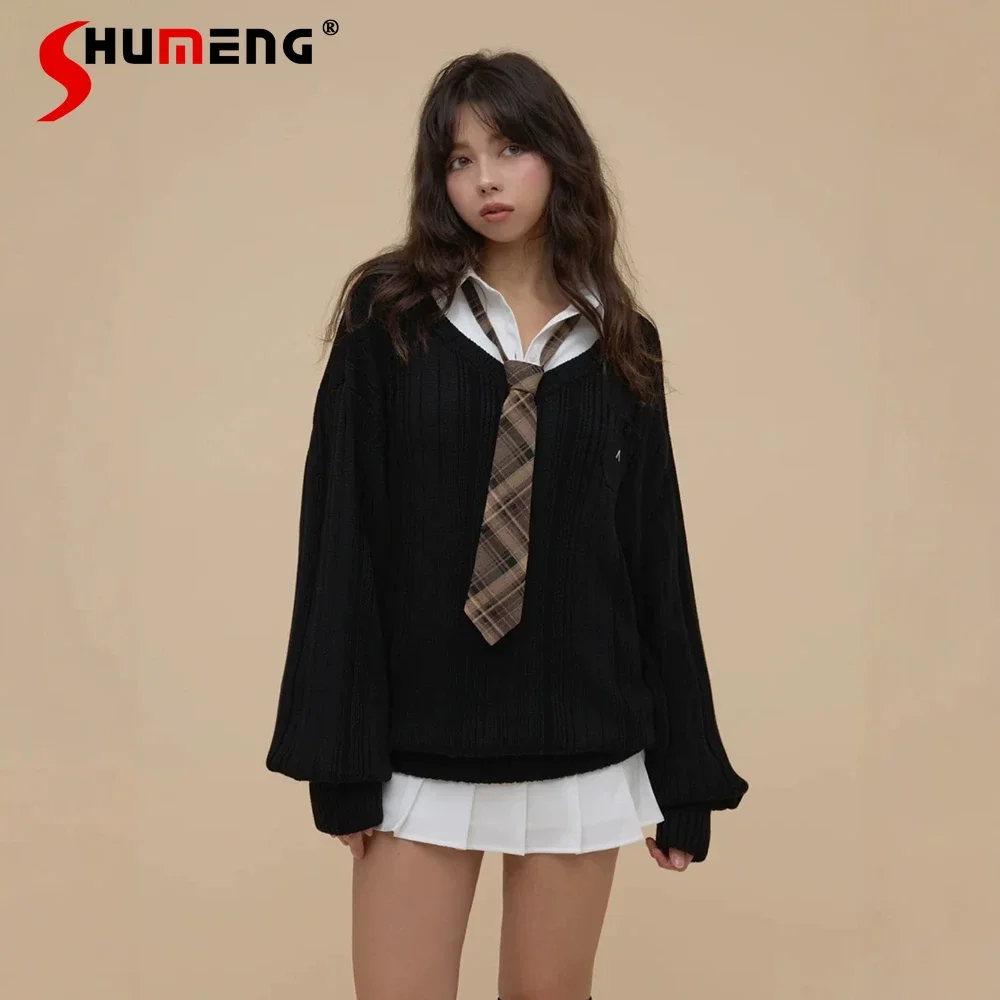 2026 Spring New Japanese Fashion Sweet Knitted Sweater Shirt Bow Tie 3-Piece Set Women's Japanese Style Casual Clothing Set
2026 Spring New Japanese Fashion Sweet Knitted Sweater Shirt Bow Tie 3-Piece Set Women's Japanese Style Casual Clothing Set