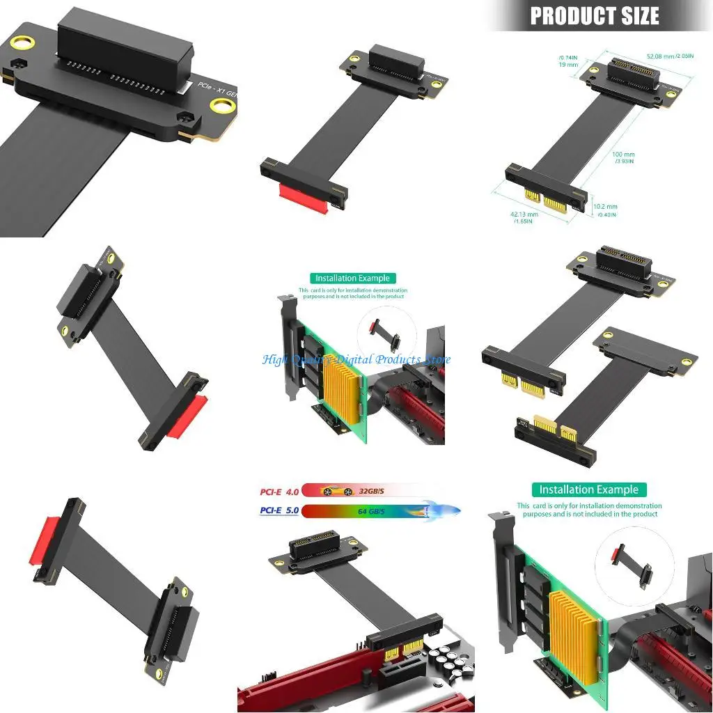 U2JE PCIE 5.0 1X Extender Cable Fast Speed Flexible PCIE Port GPU