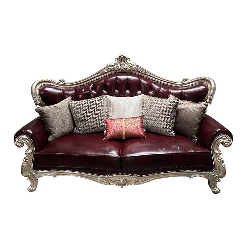 Европейский диван из массива дерева с кожаной обивкой для гостиной, элитная мебель для виллы с резьбой и серебряной фольгой для всего дома
Европейский диван из массива дерева с кожаной обивкой для гостиной, элитная мебель для виллы с резьбой и серебряной фольгой для всего дома