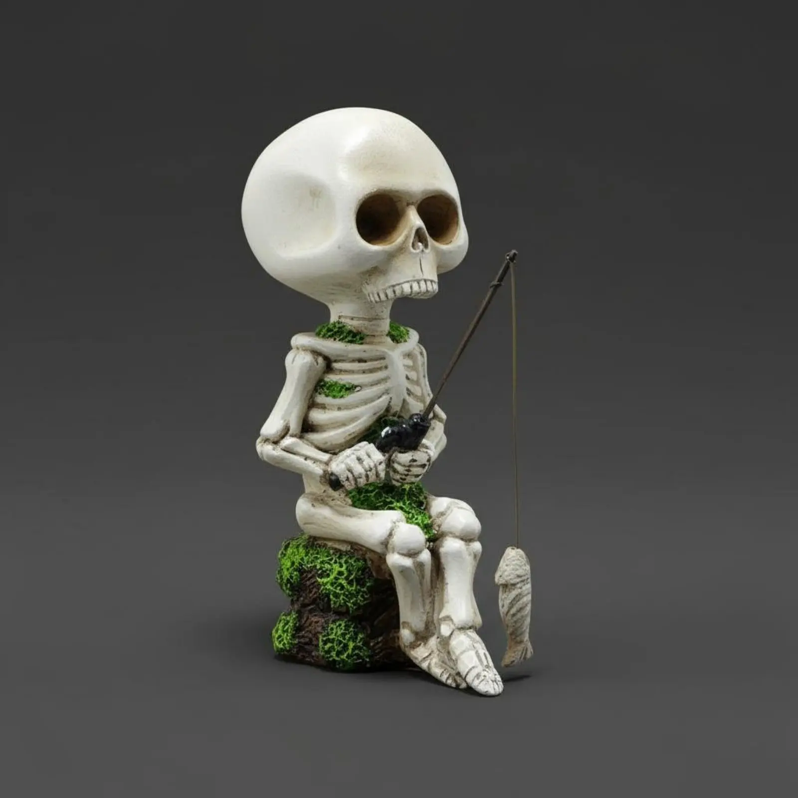 Fishing Skeleton Figurine Distinctive Gift Fishing Skeleton Statue Sitting Skull Figurine Hand Painted Halloween Decoration
Fishing Skeleton Figurine Distinctive Gift Fishing Skeleton Statue Sitting Skull Figurine Hand Painted Halloween Decoration