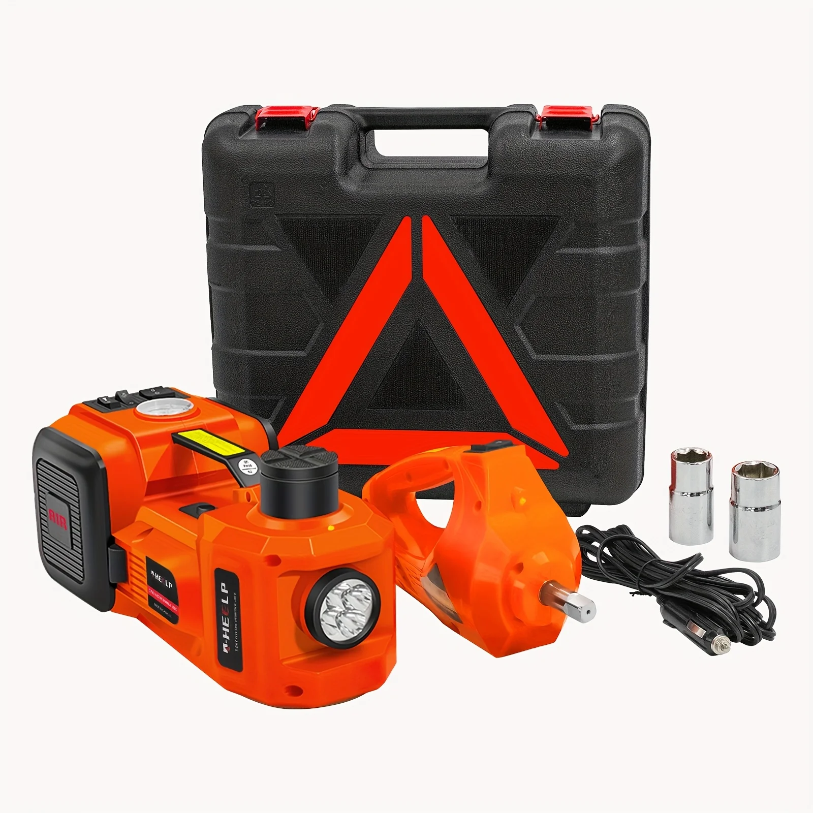 E-HEELP Electric Car Jack Kit 5Ton 12V Hydraulic Car Jack Lift (Lifting Range: 6.1-17.7 Inch) with Electric Impact Wrench for SUV MPV Sedan Truck Tire Change Garage Repair, Without Battery
E-HEELP Electric Car Jack Kit 5Ton 12V Hydraulic Car Jack Lift (Lifting Range: 6.1-17.7 Inch) with Electric Impact Wrench for SUV MPV Sedan Truck Tire Change Garage Repair, Without Battery