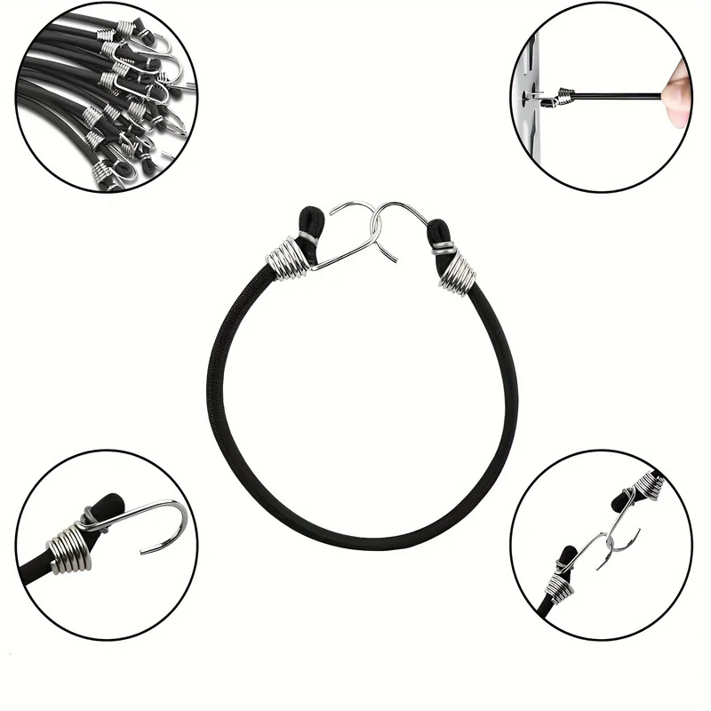 Mini elastic rope with hook, outdoor camping elastic rope suitable for luggage racks, tents, asphalt, bicycles, cars, RVs
Mini elastic rope with hook, outdoor camping elastic rope suitable for luggage racks, tents, asphalt, bicycles, cars, RVs