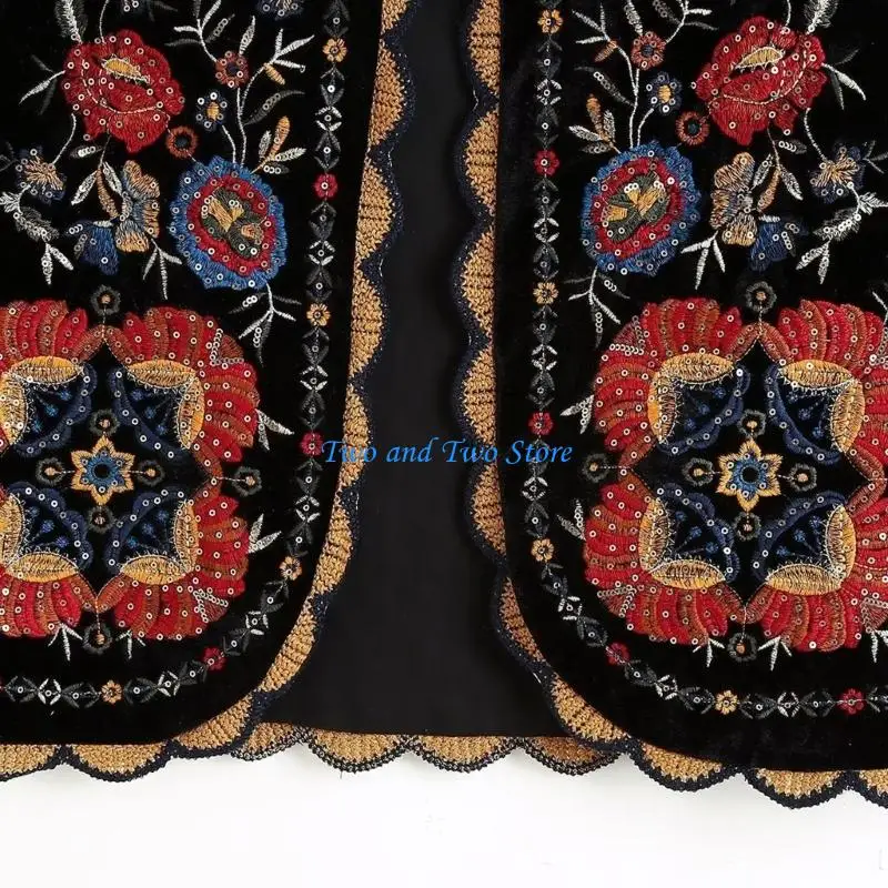 HX6F Open Front Design Embroidered Vest Cardigan Women Bohemian Loose Fit Lightweight Seasonal Cover Up Polyester
HX6F Open Front Design Embroidered Vest Cardigan Women Bohemian Loose Fit Lightweight Seasonal Cover Up Polyester