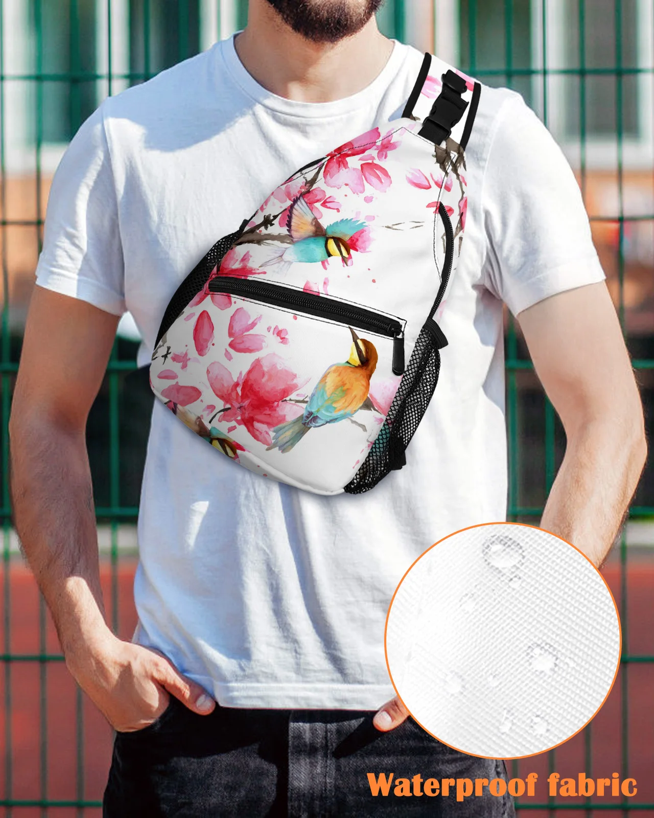 Spring Plant Flower Bird Chest Bag for Men Casual Sports Shoulder Bag Women's Travel Waterproof Messenger Bag
Spring Plant Flower Bird Chest Bag for Men Casual Sports Shoulder Bag Women's Travel Waterproof Messenger Bag