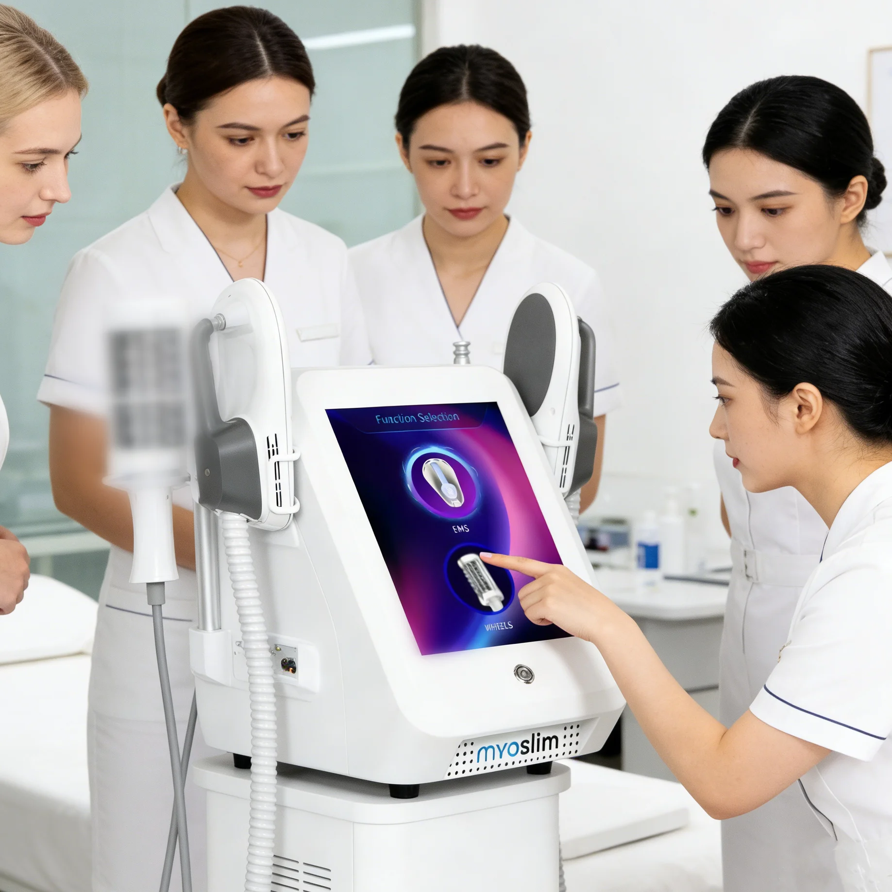 Аппарат для коррекции фигуры 6500 Вт, 200 Гц, с роликовым массажером, RF-скульптурированием, электромагнитной стимуляцией мышц и функцией похудения SLYRIC
Аппарат для коррекции фигуры 6500 Вт, 200 Гц, с роликовым массажером, RF-скульптурированием, электромагнитной стимуляцией мышц и функцией похудения SLYRIC