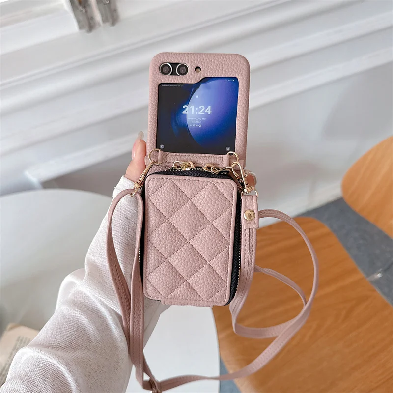 Кожаный чехол через плечо для телефона Samsung Galaxy Z Flip 6 5 4 3 Flip6 Flip5 Flip4 Flip3 5G Кошелек на молнии с чехлом для карт 
Кожаный чехол через плечо для телефона Samsung Galaxy Z Flip 6 5 4 3 Flip6 Flip5 Flip4 Flip3 5G Кошелек на молнии с чехлом для карт