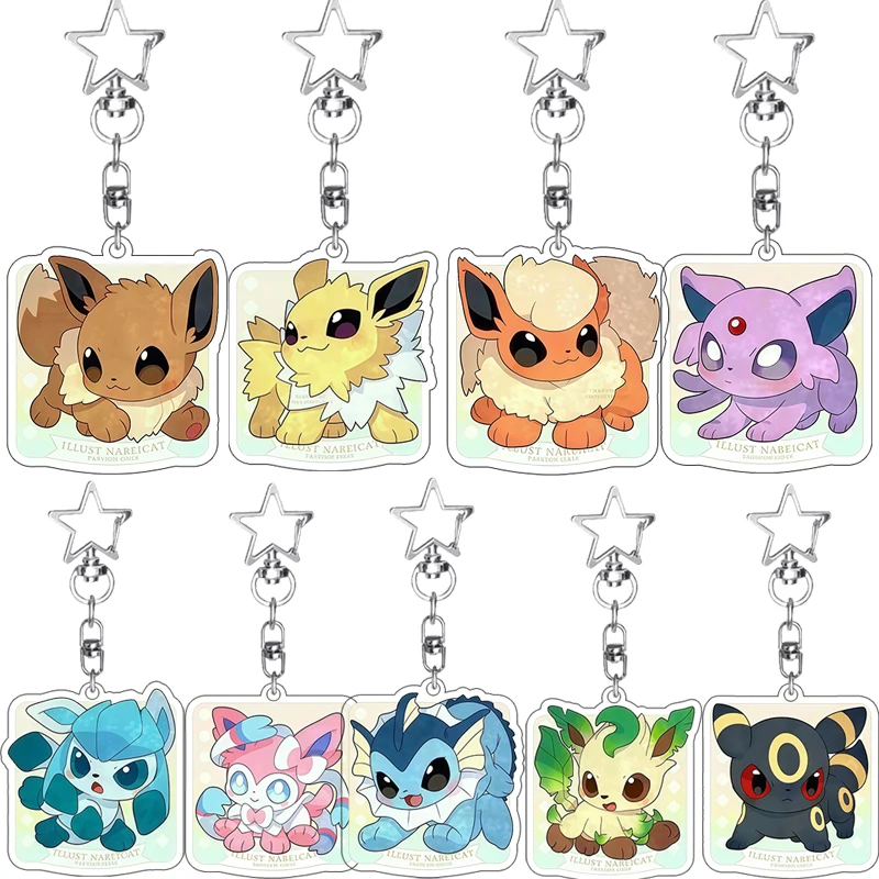 Cartoon Star Charm Acrylic Keychain Eevee Jolteon Flareon Espeon Glaceon Sylveon Vaporeon Leafeon Umbreon Keyring Ornament Gifts
Cartoon Star Charm Acrylic Keychain Eevee Jolteon Flareon Espeon Glaceon Sylveon Vaporeon Leafeon Umbreon Keyring Ornament Gifts