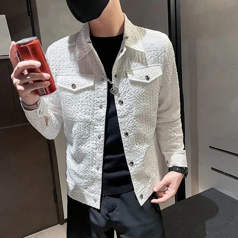 Autumn 2025 Men's Korean Trendy Jacket Slim Fit Collared Blazer for Casual Streetwear
Autumn 2025 Men's Korean Trendy Jacket Slim Fit Collared Blazer for Casual Streetwear