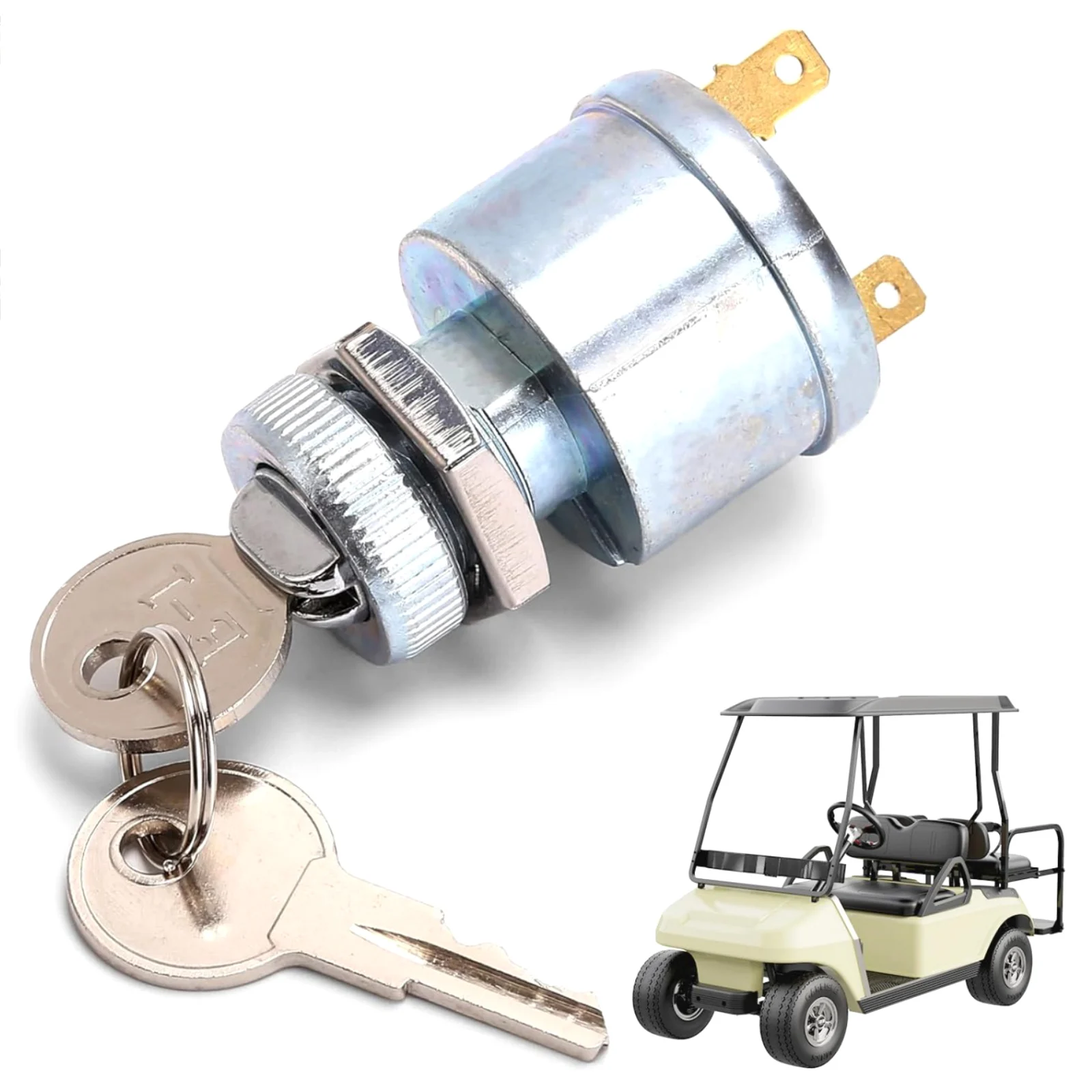 1PC Ignition Switch with 2 Keys 2 Terminal ON-OFF for EZGO Golf Cart 1981-Up TXT Marathon Medalist Replace 17421G1
1PC Ignition Switch with 2 Keys 2 Terminal ON-OFF for EZGO Golf Cart 1981-Up TXT Marathon Medalist Replace 17421G1