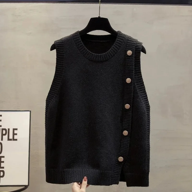 Crew Neck Split Knitted Vest Coat Women 2025 Spring Autumn New Sweater Sleeveless Jacket Female Loose Waistcoat Outerwear Tide
Crew Neck Split Knitted Vest Coat Women 2025 Spring Autumn New Sweater Sleeveless Jacket Female Loose Waistcoat Outerwear Tide