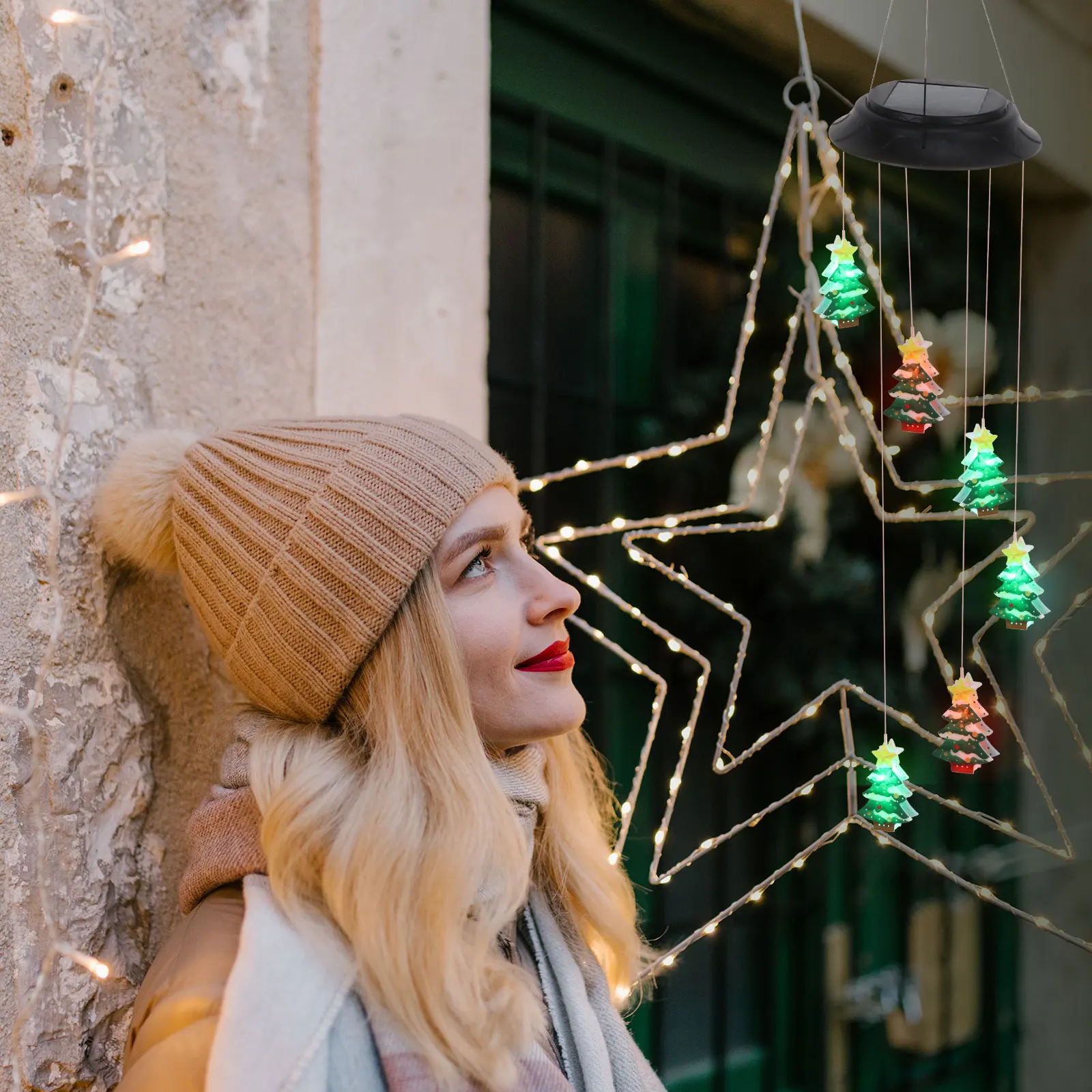 Christmas Tree Wind Chime Light Solar Powered Operated Outdoor Decorative Lights Built in Bell Ring Christmas Gifts Home
Christmas Tree Wind Chime Light Solar Powered Operated Outdoor Decorative Lights Built in Bell Ring Christmas Gifts Home