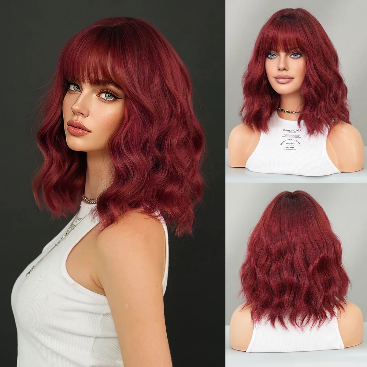 Волнистый винно-красный парик длиной до плеч для женщин, повседневные синтетические скромные модные парики высокой плотности с аккуратной челкой, термостойкие
Волнистый винно-красный парик длиной до плеч для женщин, повседневные синтетические скромные модные парики высокой плотности с аккуратной челкой, термостойкие
