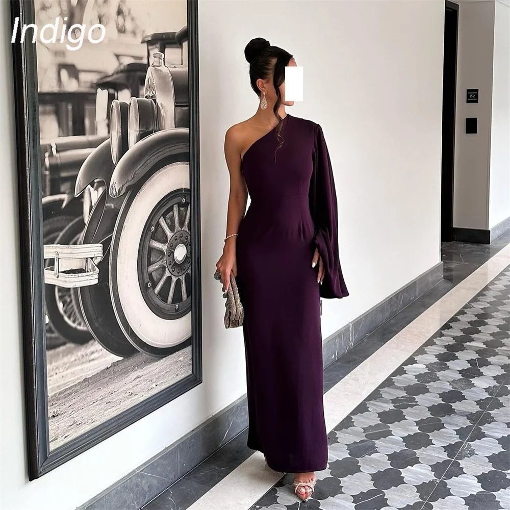 Indigo Classic One-Shoulder Mermaid Prom Dresses Women 2025 Long Sleeve Slit Formal Party Prom Gown فساتين السهرة Customized
Indigo Classic One-Shoulder Mermaid Prom Dresses Women 2025 Long Sleeve Slit Formal Party Prom Gown فساتين السهرة Customized