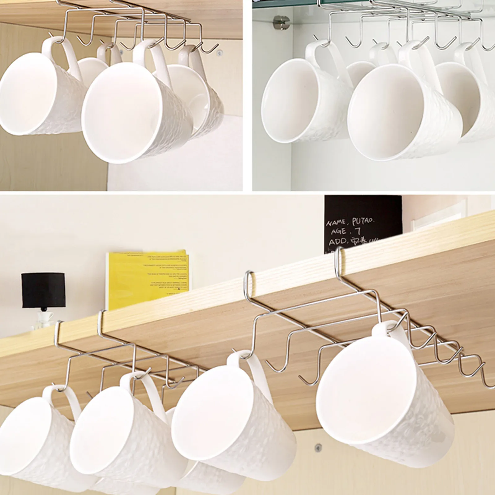 1Pcs Stainless Steel Cup Storage Holder Rack 10 Hook Design for Kitchen Mugs Glassware Wine Cups Space Saving Wall Mount Cup
1Pcs Stainless Steel Cup Storage Holder Rack 10 Hook Design for Kitchen Mugs Glassware Wine Cups Space Saving Wall Mount Cup
