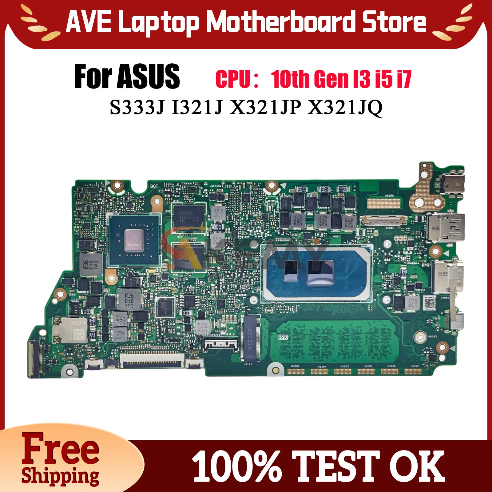 X321JP Laptop Motherboard For ASUS VivoBook I321J S333J X321JQ X321JP X321J Mainboard With 10th Gen I3 i5 i7 100% tests OK stk
X321JP Laptop Motherboard For ASUS VivoBook I321J S333J X321JQ X321JP X321J Mainboard With 10th Gen I3 i5 i7 100% tests OK stk
