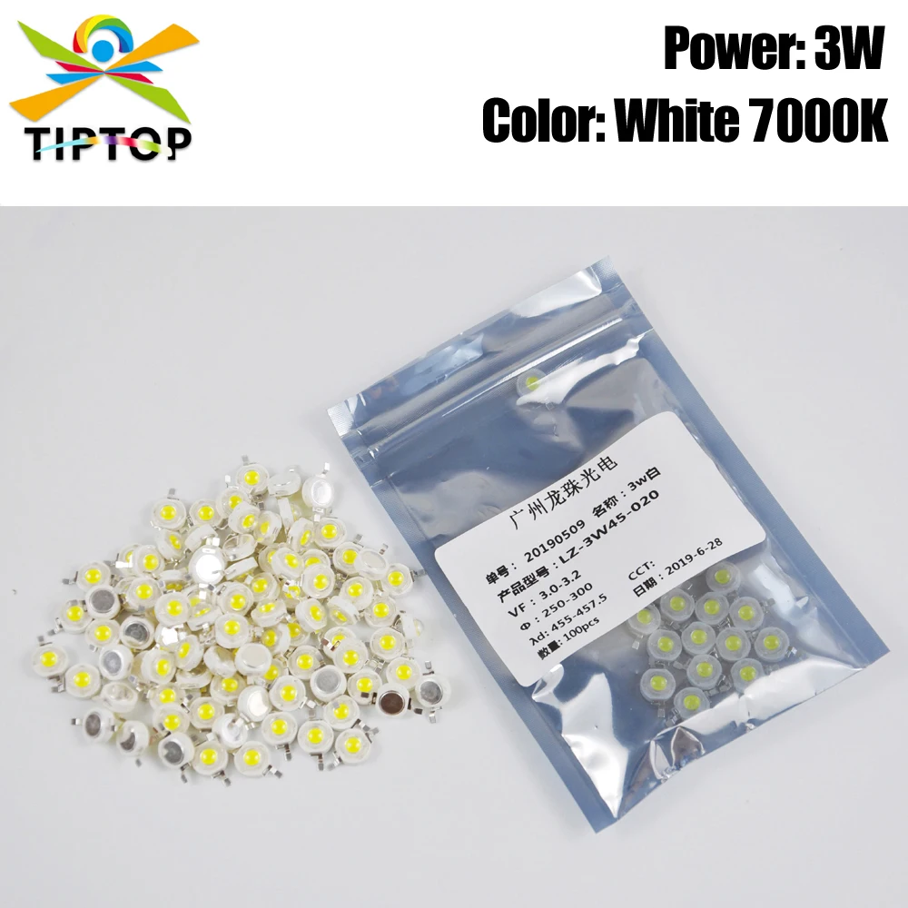 Gigertop 100pcs 3W White Color Led Lamps For Led Par Light Stage Light Spare Parts LZ-3W45-020 White 3 Watt Cold White
Gigertop 100pcs 3W White Color Led Lamps For Led Par Light Stage Light Spare Parts LZ-3W45-020 White 3 Watt Cold White