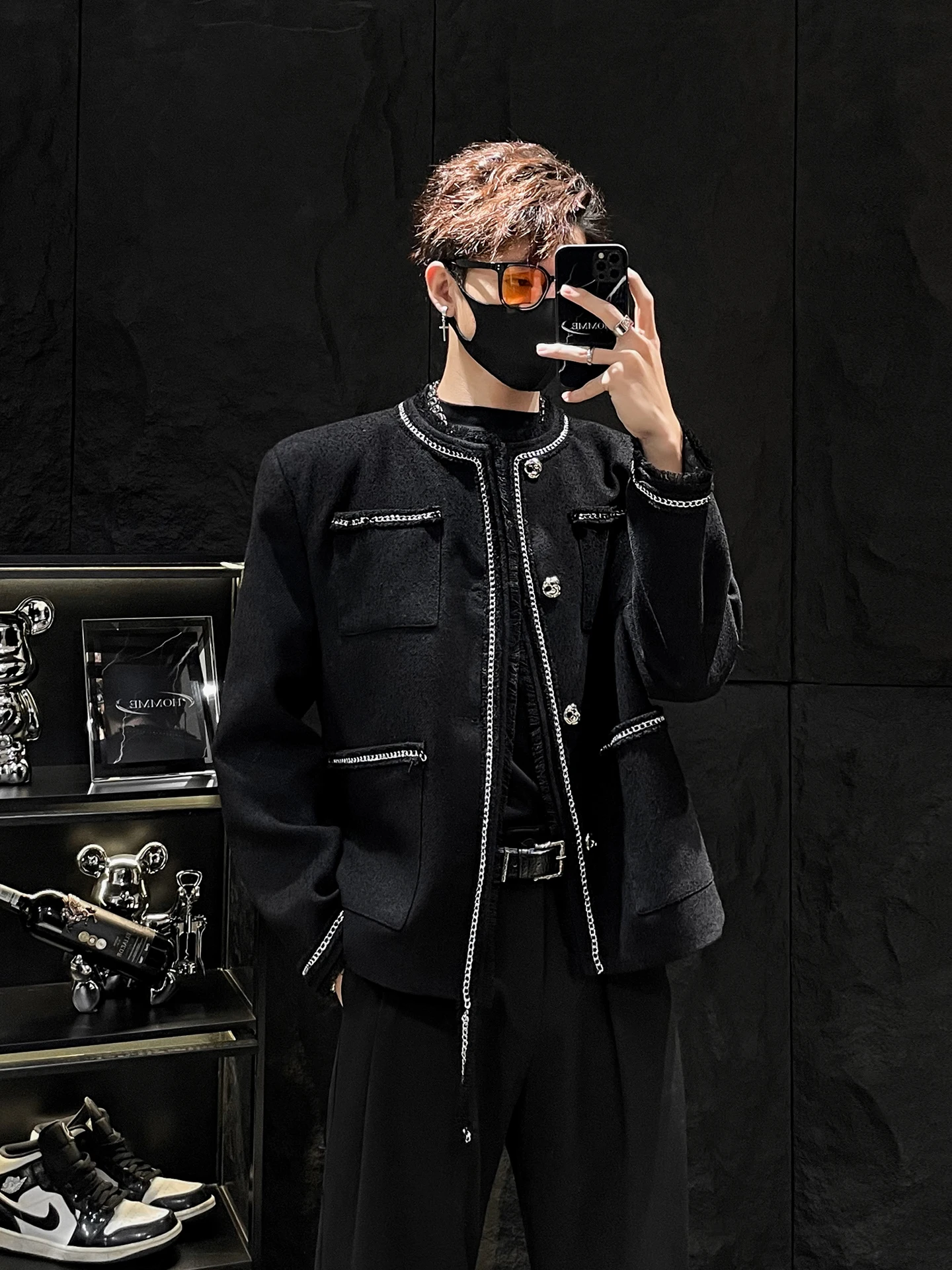 HOMME round Ne Jaet Men's Loose oulder Pad Design Sensation Chain Decoration Casual Sle Korean Faion Outerwear
HOMME round Ne Jaet Men's Loose oulder Pad Design Sensation Chain Decoration Casual Sle Korean Faion Outerwear