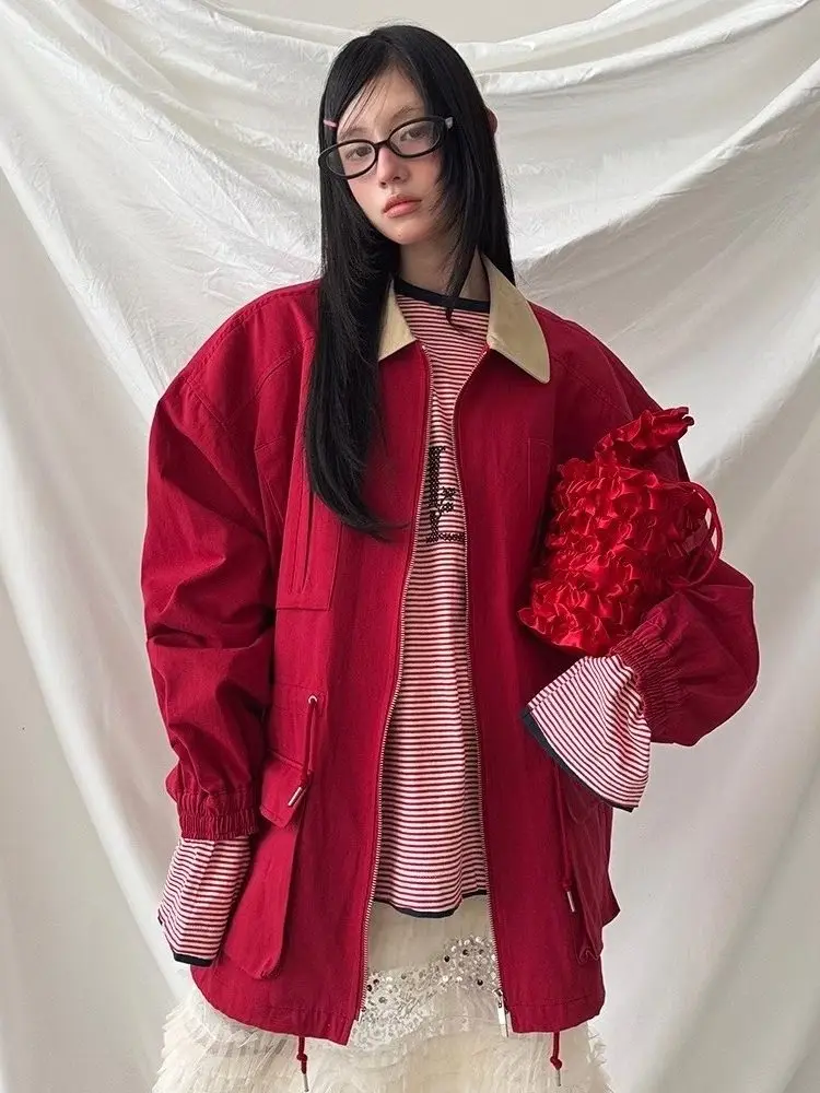 Женская куртка свободного кроя в рабочем стиле, весна 2026, корейская версия, с длинными рукавами, на молнии, с высокой талией, прямым подолом
Женская куртка свободного кроя в рабочем стиле, весна 2026, корейская версия, с длинными рукавами, на молнии, с высокой талией, прямым подолом