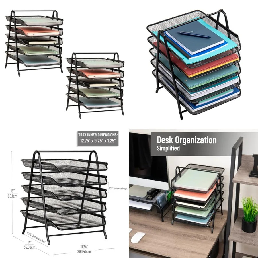 Paper Tray, Desktop Organizer, File Storage, Office, Metal Mesh, 11.75"L x 14"W x 15"H, Set of 2, Black
Paper Tray, Desktop Organizer, File Storage, Office, Metal Mesh, 11.75"L x 14"W x 15"H, Set of 2, Black