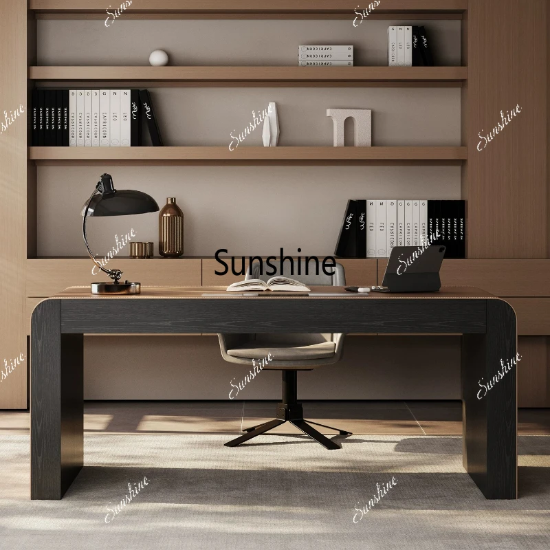 Saddle leather solid wood desk Italian high-end study home writing desk computer desk
Saddle leather solid wood desk Italian high-end study home writing desk computer desk