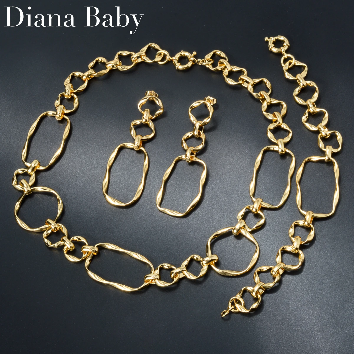 Metal Square Link Chain Necklace Earrings Bracelet Jewelry Set Indian Arab 18K Gold Color Geometry Fashion Jewelry Accessories
Metal Square Link Chain Necklace Earrings Bracelet Jewelry Set Indian Arab 18K Gold Color Geometry Fashion Jewelry Accessories