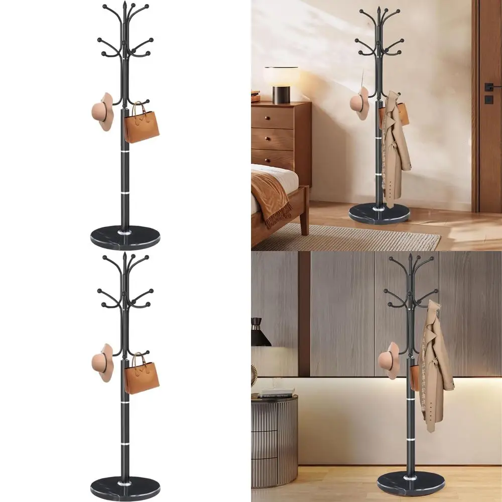 Heavy-Duty 12-Hook Coat Rack with Natural Marble Base for Entryway or Office
Heavy-Duty 12-Hook Coat Rack with Natural Marble Base for Entryway or Office