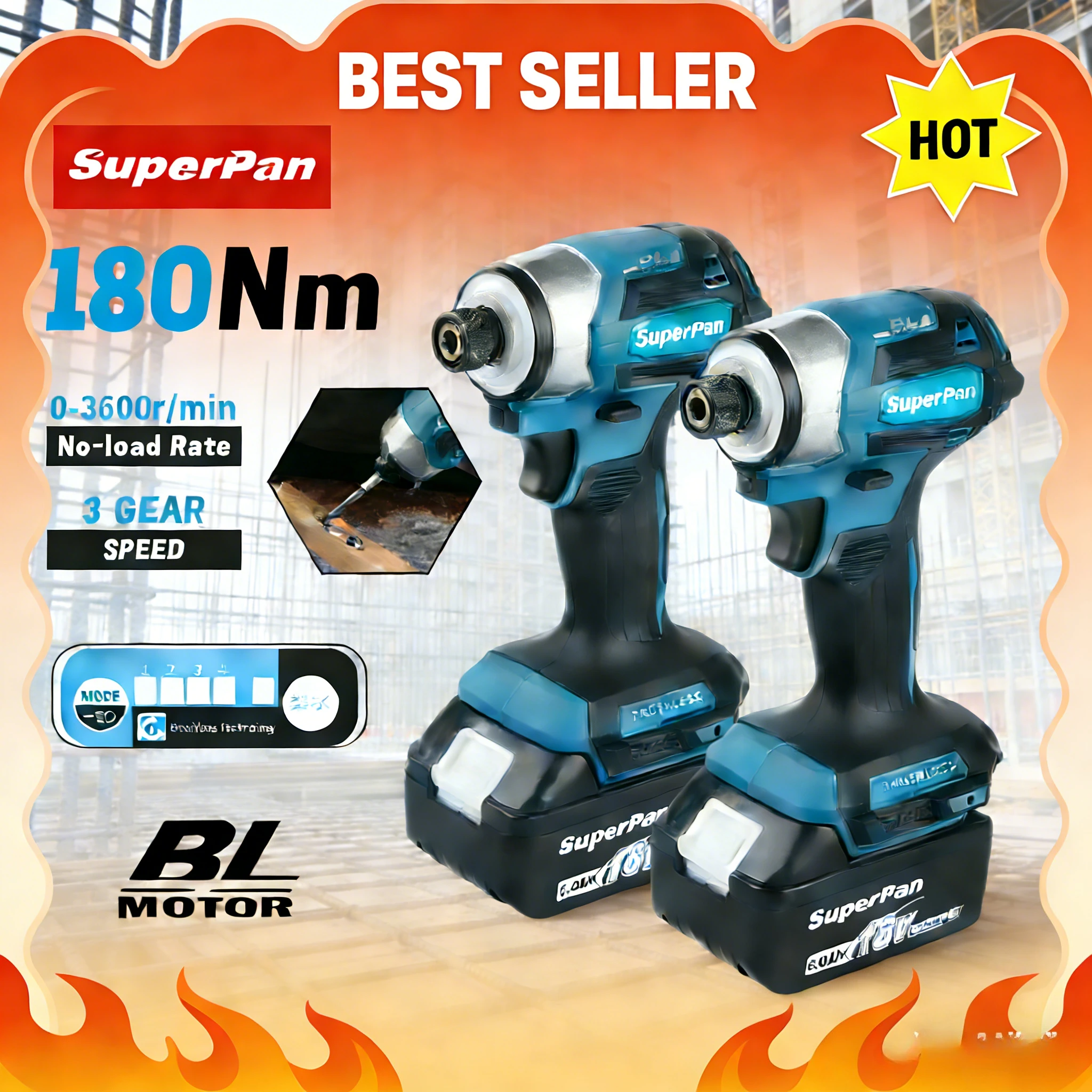 Бесщеточный ударный шуруповерт SuperPan SP173 6.0Ач, 180Нм, с регулировкой скорости, для деревообработки и домашнего использования, совместим с аккумулятором Makita 18В.
Бесщеточный ударный шуруповерт SuperPan SP173 6.0Ач, 180Нм, с регулировкой скорости, для деревообработки и домашнего использования, совместим с аккумулятором Makita 18В.