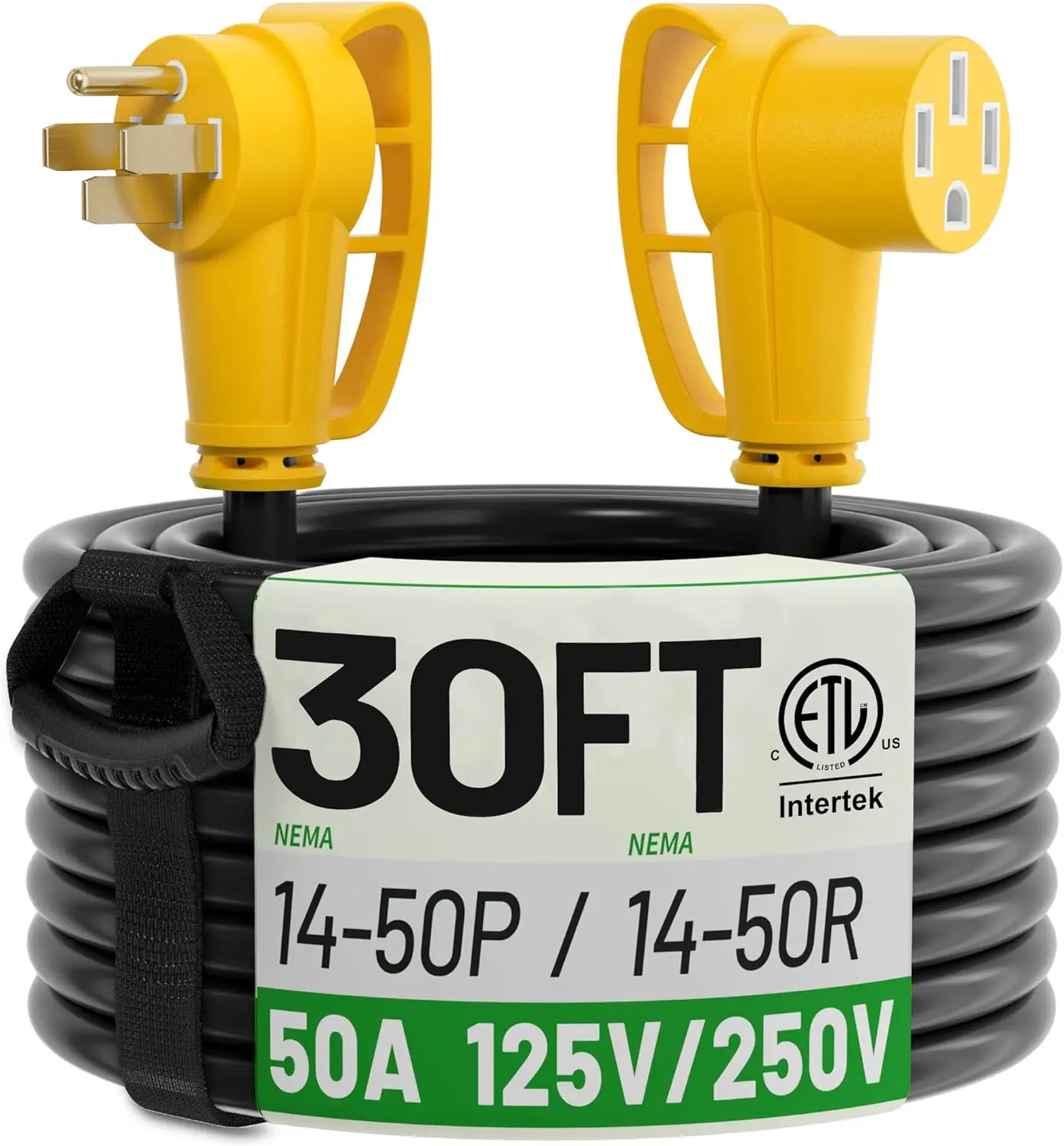 NEMA 14-50P to NEMA 14-50R 50 Amp RV/EV Extension Cord 30 FT Outdoor with Grip Handle, Flexible Heavy Duty RV Power Cord
NEMA 14-50P to NEMA 14-50R 50 Amp RV/EV Extension Cord 30 FT Outdoor with Grip Handle, Flexible Heavy Duty RV Power Cord