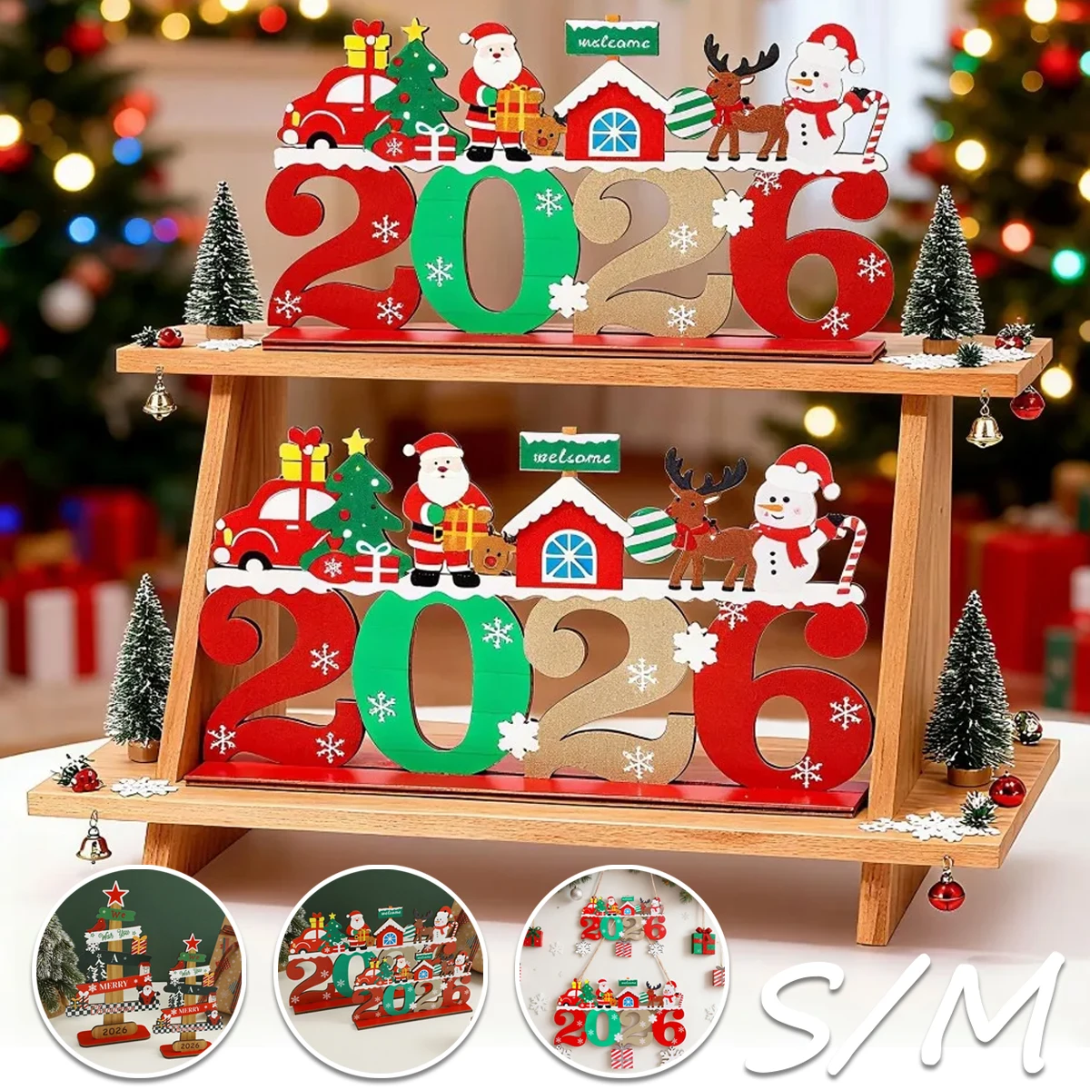 2026 New Years Noel Gift Wooden Christmas Tree Desktop Ornament Santa Claus Merry Christmas Sign Plaque Xmas Decoration for Home
2026 New Years Noel Gift Wooden Christmas Tree Desktop Ornament Santa Claus Merry Christmas Sign Plaque Xmas Decoration for Home