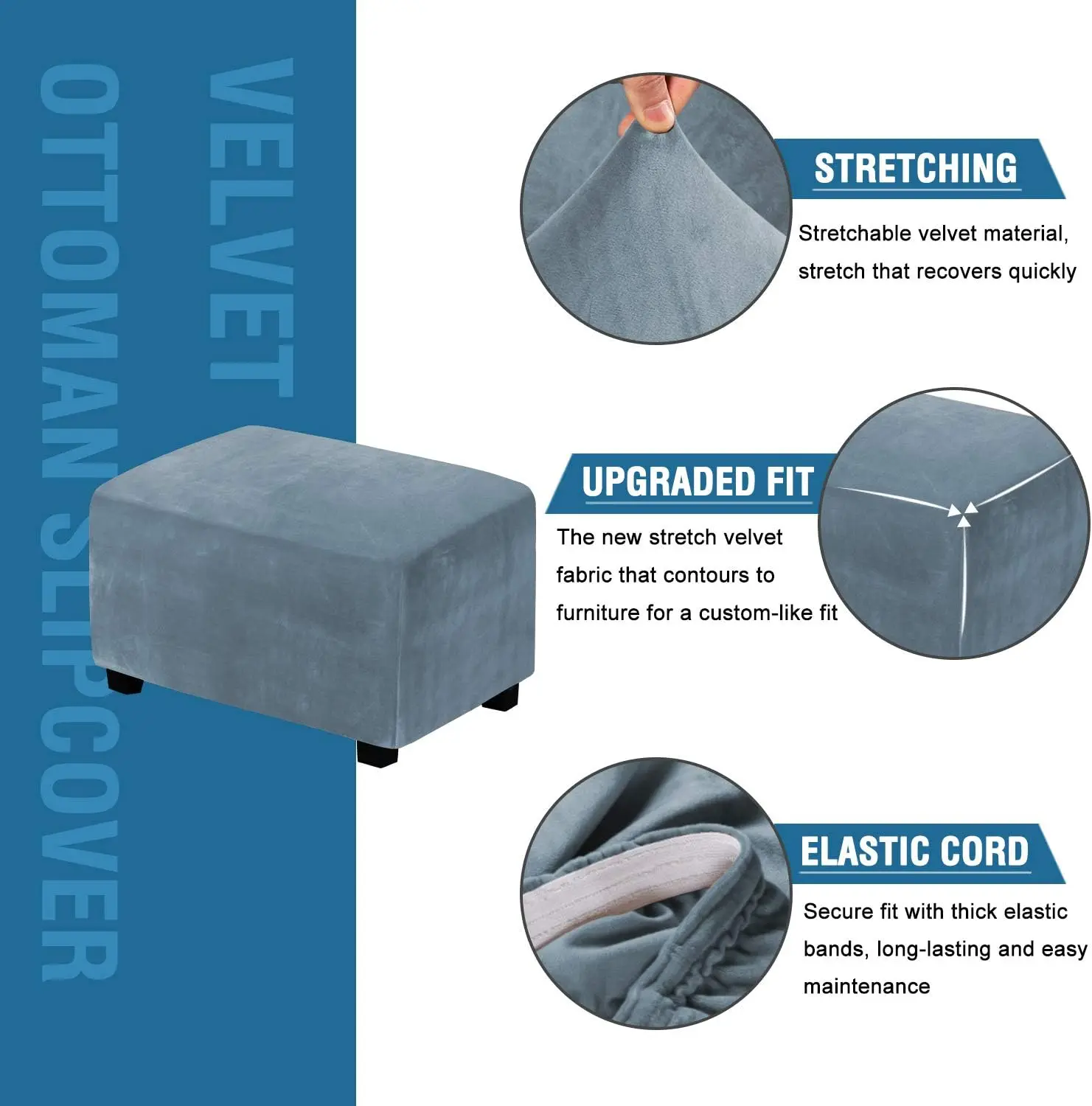H.Versailtex Real Velvet Plush 1 Piece Form Fit Stretch Rectangle Folding Storage Covers Ottoman Slipcovers Removable Footstool
H.Versailtex Real Velvet Plush 1 Piece Form Fit Stretch Rectangle Folding Storage Covers Ottoman Slipcovers Removable Footstool