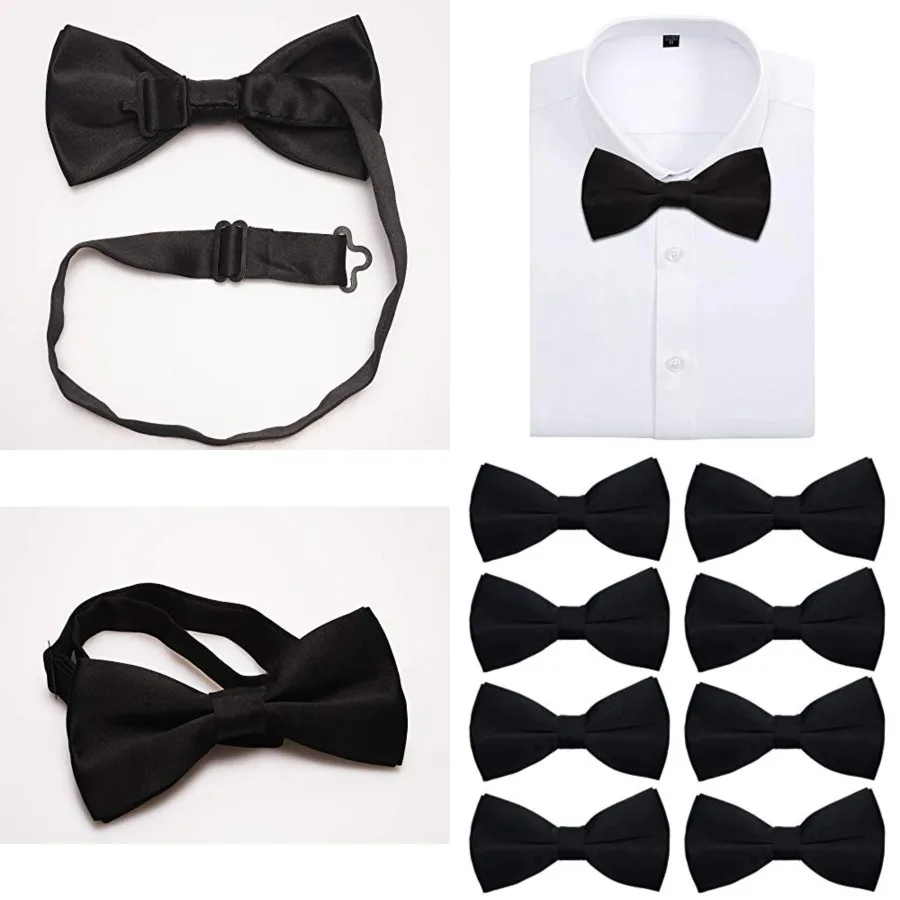 Men's Bowties Formal Satin Solid - 6/12 Pack Bow Ties Pre-tied Adjustable Ties for Men Many Colors Option in bulk, 8pk-black
Men's Bowties Formal Satin Solid - 6/12 Pack Bow Ties Pre-tied Adjustable Ties for Men Many Colors Option in bulk, 8pk-black
