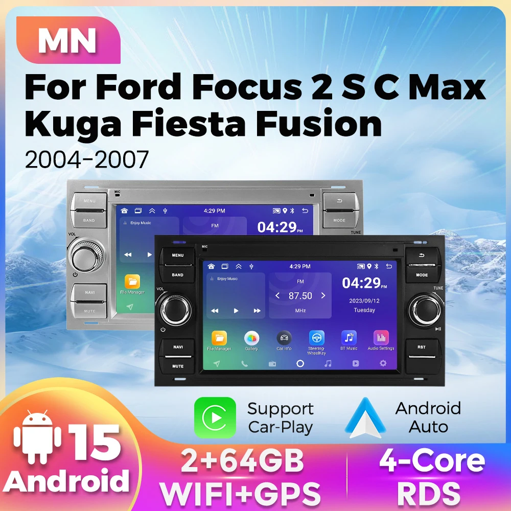 Android 15 Carplay 2 Din Car Radio For Ford Focus 2 Mondeo S/C-Max Kuga Fiesta Fusion 2004 - 2007 GPS Central Multimedia Player
Android 15 Carplay 2 Din Car Radio For Ford Focus 2 Mondeo S/C-Max Kuga Fiesta Fusion 2004 - 2007 GPS Central Multimedia Player